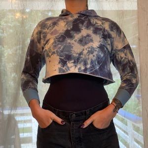 Tie dye crop top hoodie